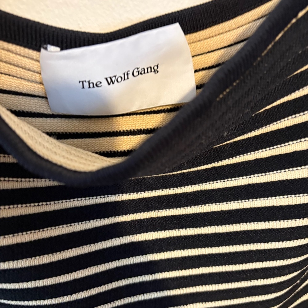 The Wolf Gang Sunmor knit striped maxi tube dress in noir - Picture 7 of 10